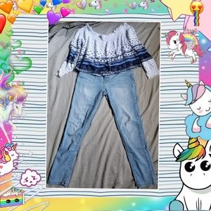Cat&Jack/ H&M girls jeans and shirt